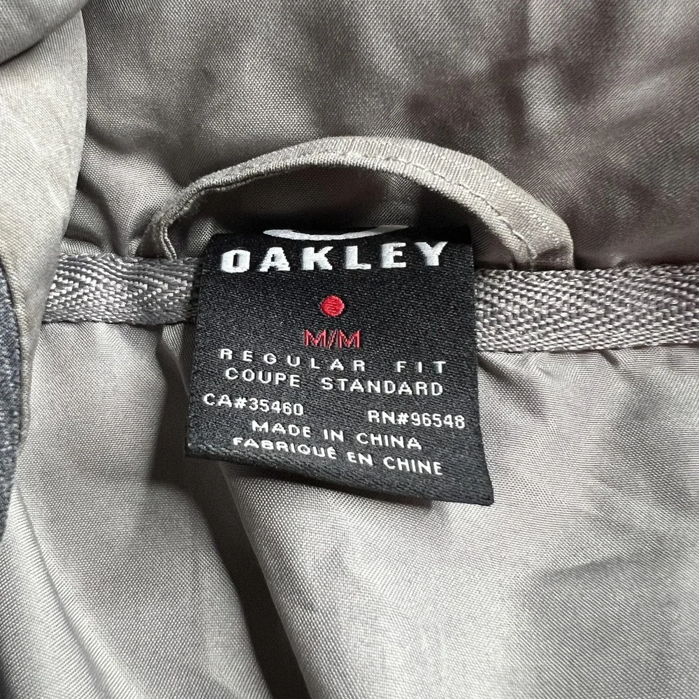 Oakley Mens Hooded Puffer Jacket Grey Ripstop Two-Tone Regular Fit Medium